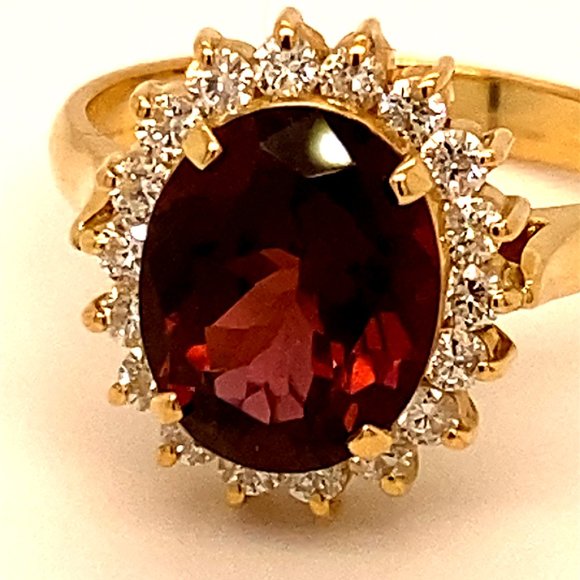 Red Tourmaline 3.57ct Diamonds 18K Cocktail Ring - Picture 6 of 6